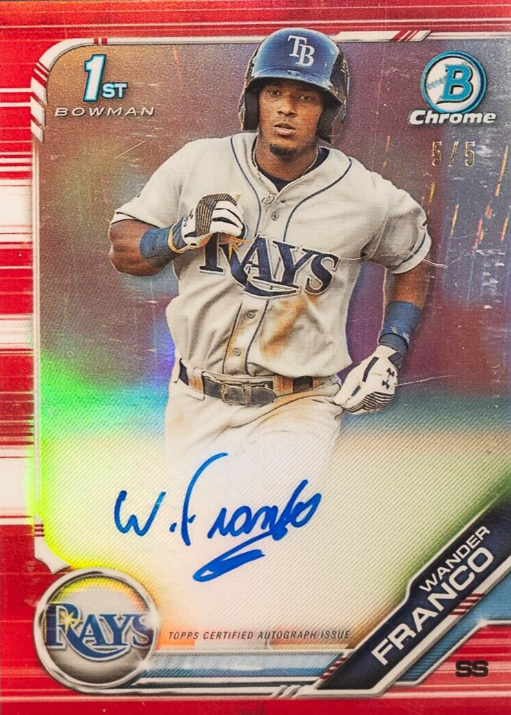 Wander Franco 2019 Bowman #CPA-WF Chrome Prospect Auto - Red