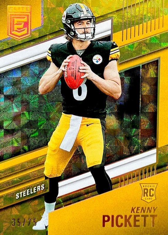 Kenny Pickett 2022 Elite #101 Yellow /75 Rookie PSA 8