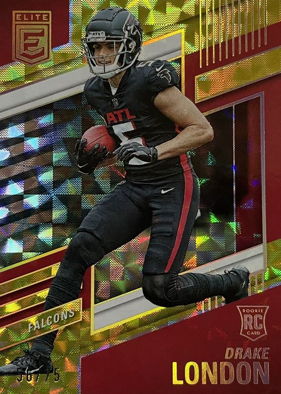 Drake London 2022 Elite #120 Yellow /75 Rookie RAW