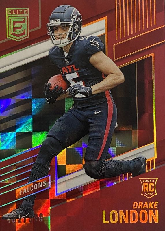 Drake London 2022 Elite #120 Red /399 Rookie SGC 10