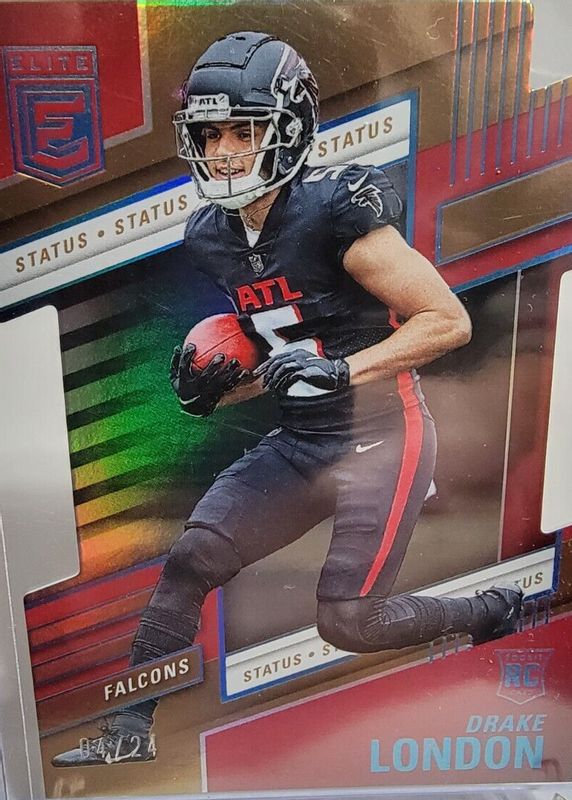 Drake London 2022 Elite #120 Status Die-Cut /24 Rookie SGC 10