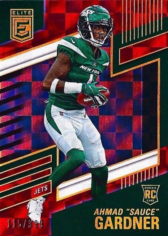 Sauce Gardner 2022 Elite #142 Red /399 Rookie SGC 9.5