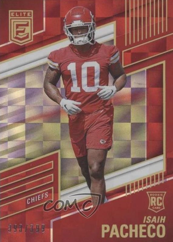 Isiah Pacheco 2022 Elite #183 Red /399 Rookie SGC 10