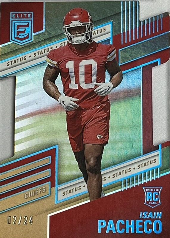 Isiah Pacheco 2022 Elite #183 Status Die-Cut /24 Rookie RAW