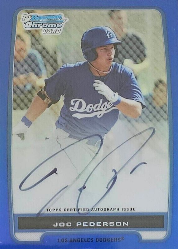 Joc Pederson 2012 Bowman #BCP104 Chrome Prospect Auto - Blue Refractor /150 (1st) RAW