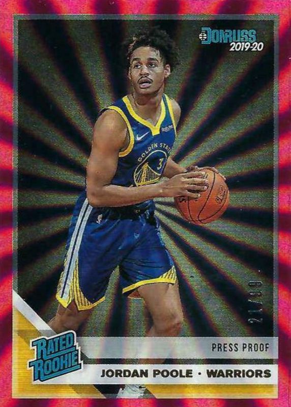 Jordan Poole 2019 Donruss #226 Press Proof Red /99 Rookie PSA 10