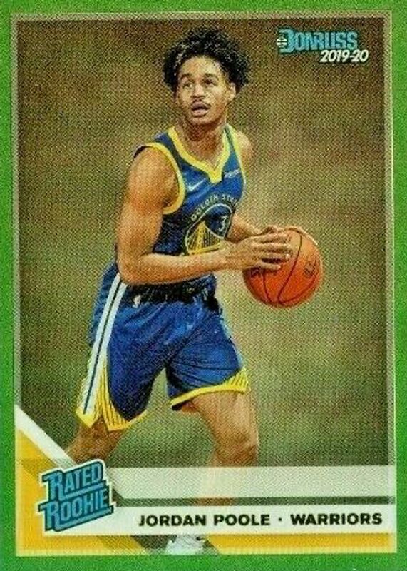 Jordan Poole 2019 Donruss #226 Green Flood Rookie RAW