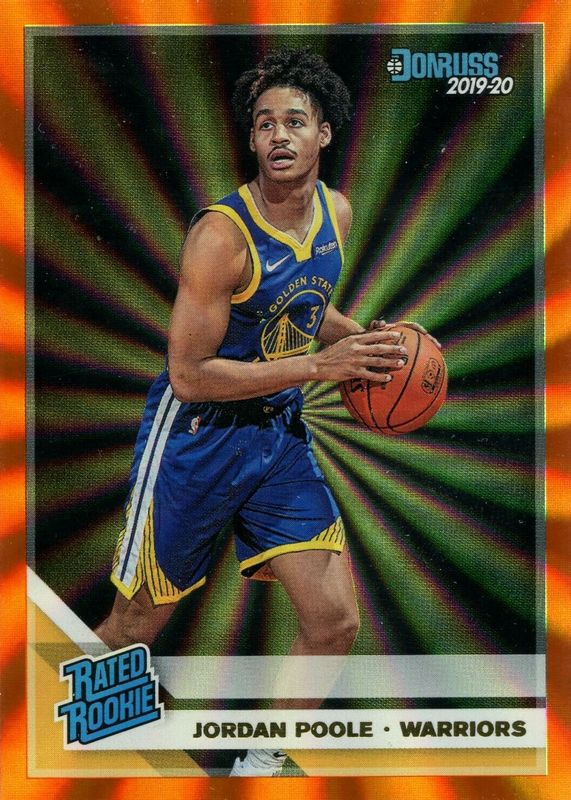 Jordan Poole 2019 Donruss #226 Orange Laser Rookie SGC 9.5