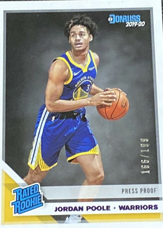 Jordan Poole 2019 Donruss #226 Press Proof Purple /199 Rookie SGC 9.5