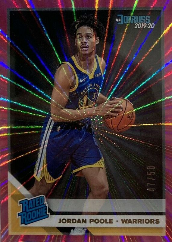 Jordan Poole 2019 Donruss #226 Pink Laser /50 Rookie PSA 10