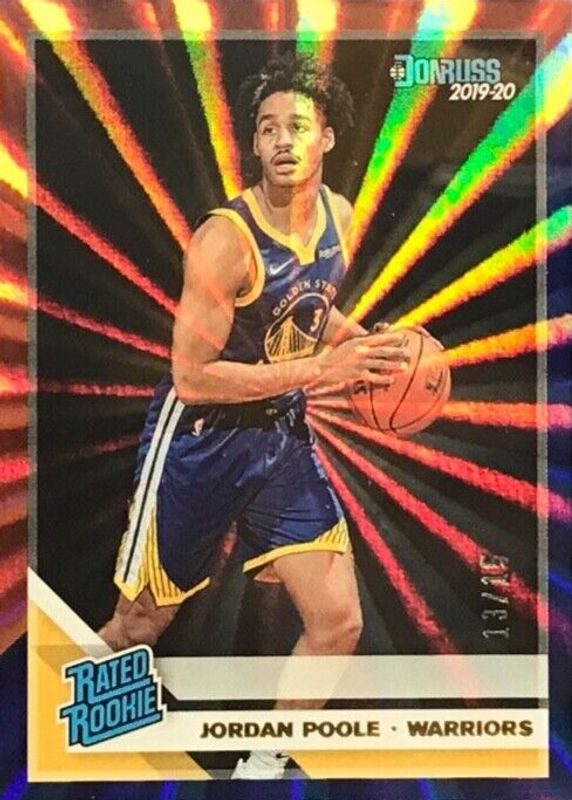 Jordan Poole 2019 Donruss #226 Red & Blue Laser /15 Rookie PSA 10