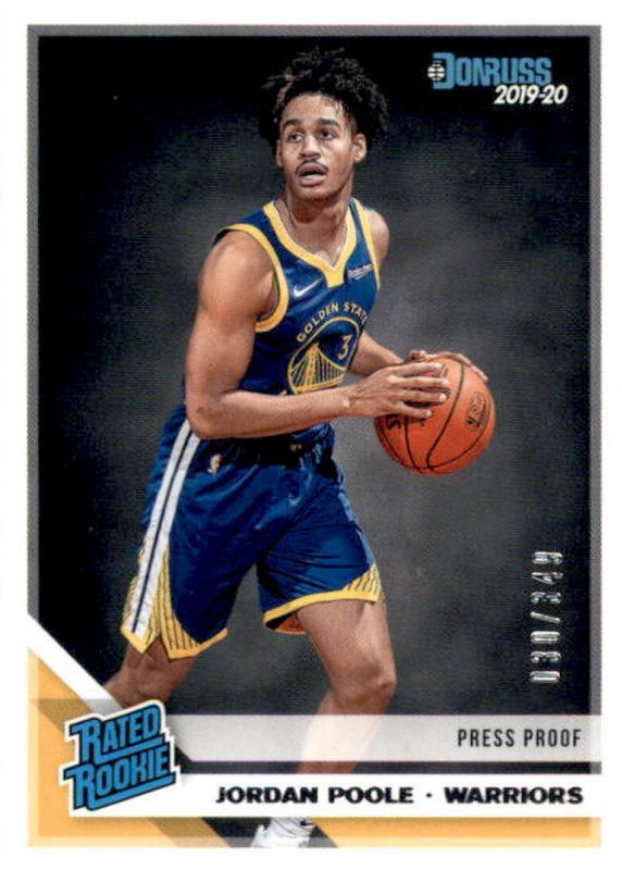 Jordan Poole 2019 Donruss #226 Press Proof Silver /349 Rookie BGS 9.5