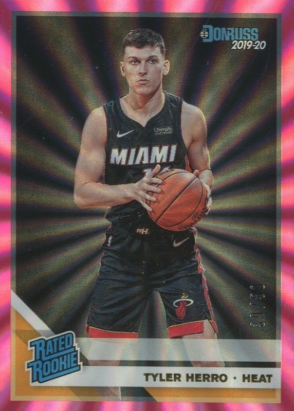 Tyler Herro 2019 Donruss #212 Pink Laser /50 Rookie PSA 10