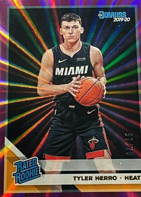 Tyler Herro 2019 Donruss #212 Purple Laser /15 Rookie PSA 10