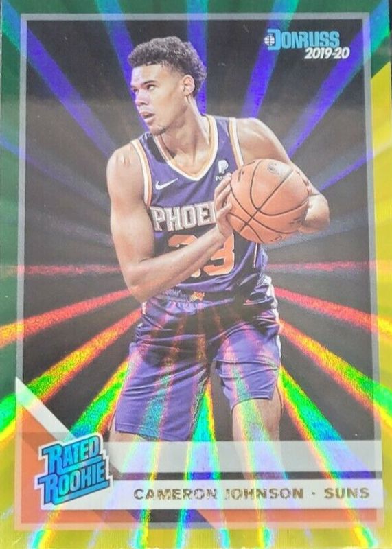 Cameron Johnson 2019 Donruss #210 Green & Yellow Laser Rookie SGC 10