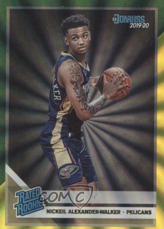 Nickeil Alexander-Walker 2019 Donruss #216 Green & Yellow Laser Rookie PSA 10