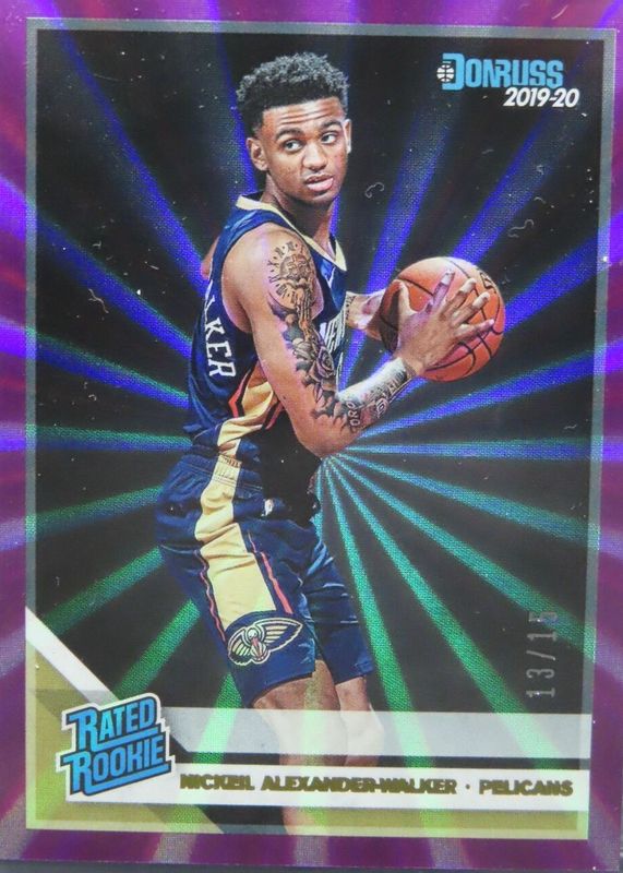 Nickeil Alexander-Walker 2019 Donruss #216 Purple Laser /15 Rookie PSA 10