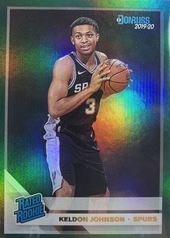 Keldon Johnson 2019 Donruss #227 Green Flood Rookie PSA 9