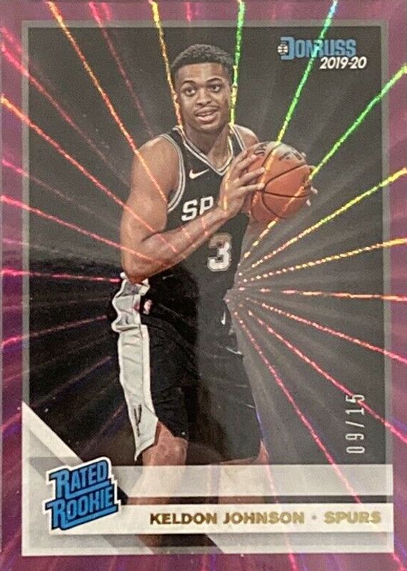 Keldon Johnson 2019 Donruss #227 Purple Laser /15 Rookie SGC 9.5