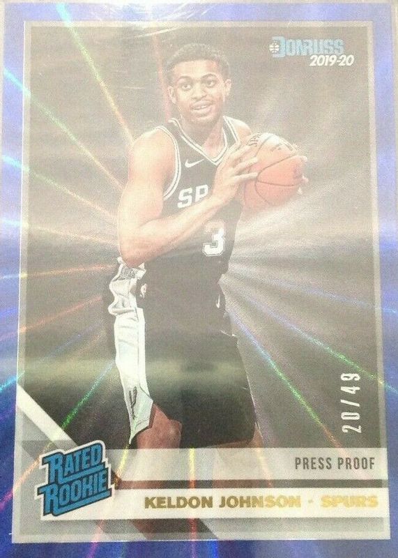 Keldon Johnson 2019 Donruss #227 Press Proof Blue /49 Rookie PSA 10