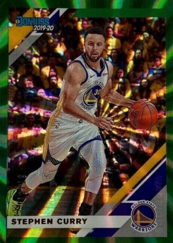 Stephen Curry 2019 Donruss #64 Green Laser /99 SGC 9.5