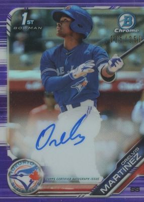 2019 Bowman Chrome #CPA-OM Prospect Auto - Purple Refractor /250 (1st)