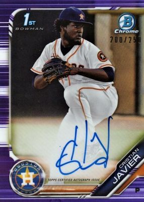 2019 Bowman Chrome #CPA-CJ Prospect Auto - Purple Refractor /250 (1st)