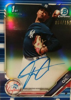 2019 Bowman Chrome #CPA-LGI Prospect Auto - Blue Refractor /150 (1st)