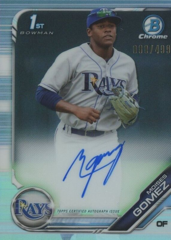 Moises Gomez 2019 Bowman Chrome #CPA-MG Prospect Auto - Refractor /499 (1st) RAW