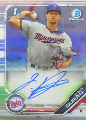 2019 Bowman Chrome #CPA-JDU Prospect Auto - Refractor /499 (1st)