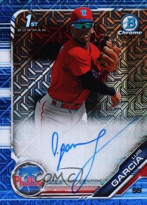 Luis Garcia (Phillies) 2019 Bowman Chrome #CPA-LG Prospect Auto