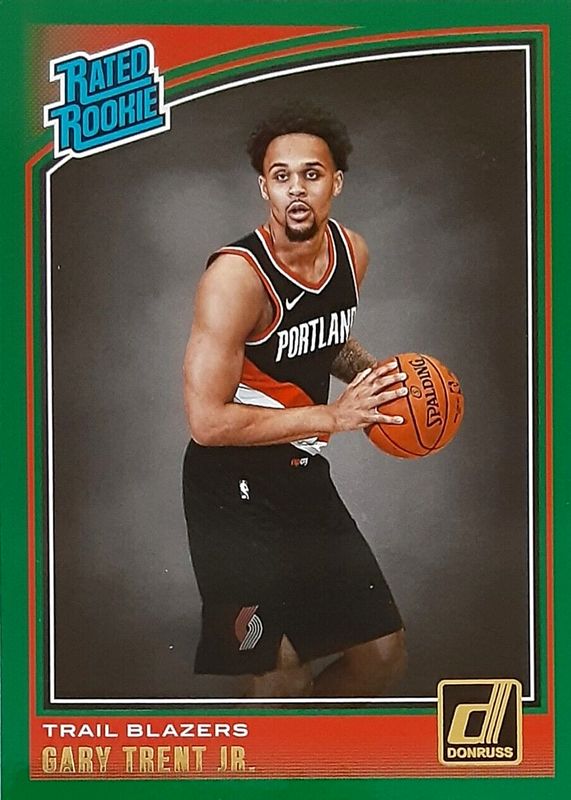 Gary Trent Jr. 2018 Donruss #199 Green Flood Rookie SGC 9.5