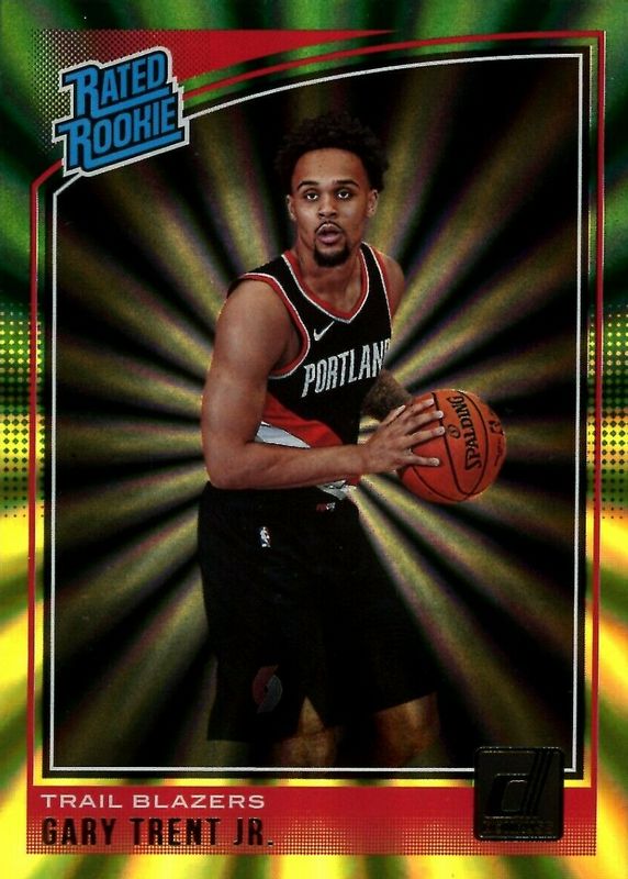 Gary Trent Jr. 2018 Donruss #199 Green & Yellow Laser Rookie PSA 10