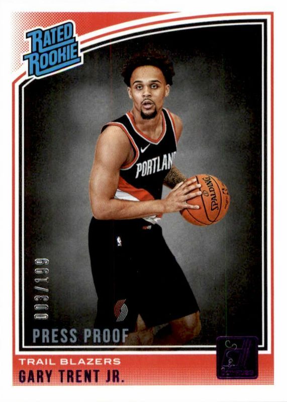 Gary Trent Jr. 2018 Donruss #199 Press Proof Purple /199 Rookie BGS 9.5