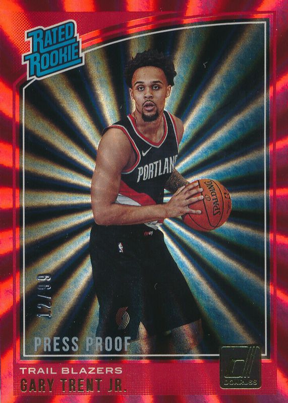 Gary Trent Jr. 2018 Donruss #199 Press Proof Red Laser /99 Rookie BGS 9.5