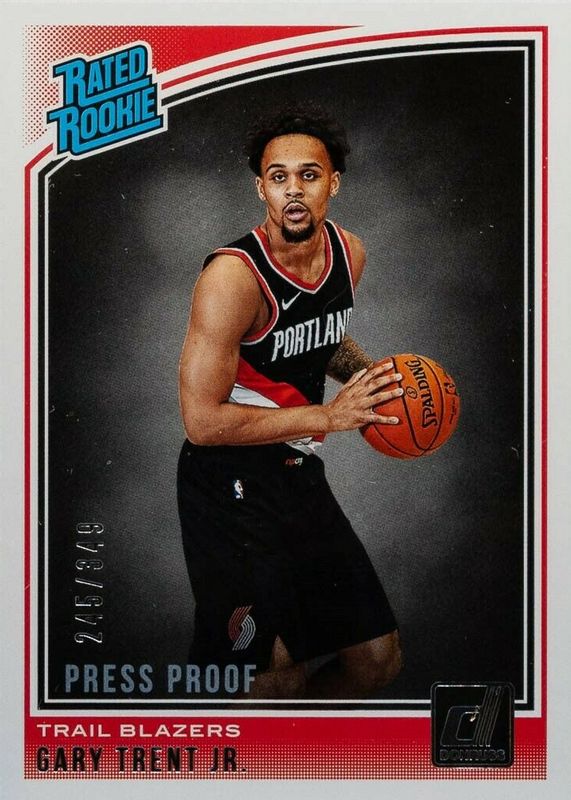 Gary Trent Jr. 2018 Donruss #199 Press Proof Silver /349 Rookie BGS 9.5