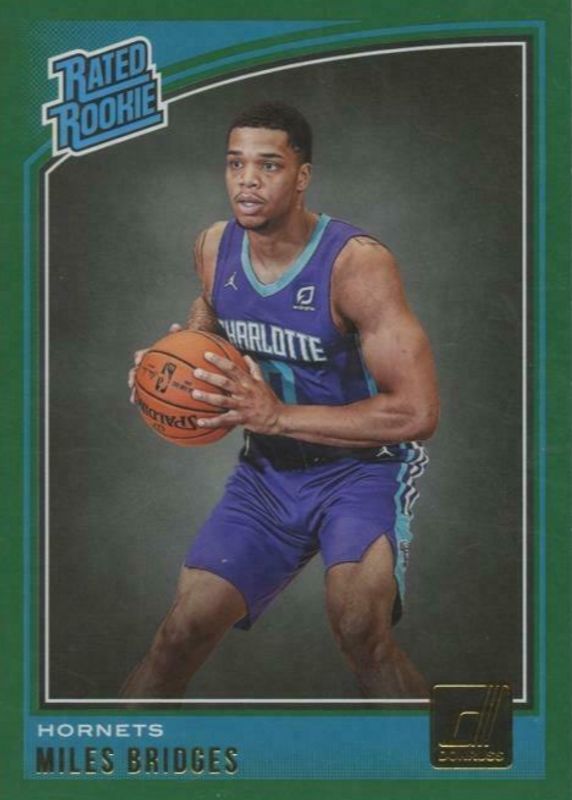 Miles Bridges 2018 Donruss #172 Green Flood Rookie PSA 10