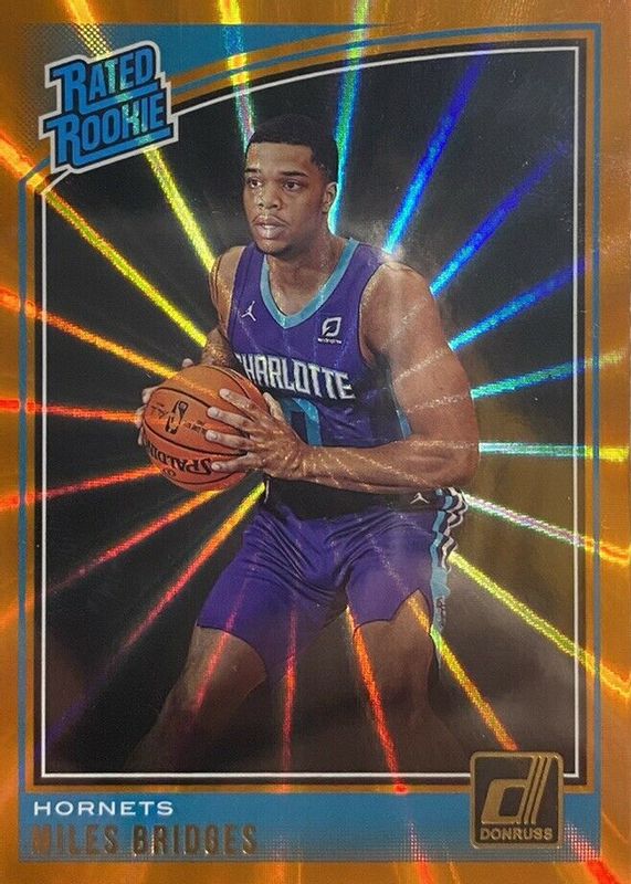 Miles Bridges 2018 Donruss #172 Orange Laser Rookie PSA 9