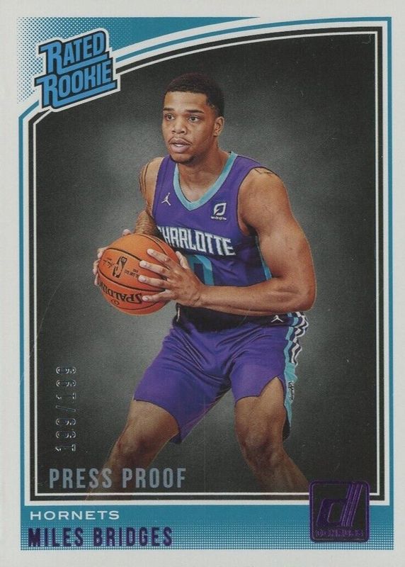 Miles Bridges 2018 Donruss #172 Press Proof Purple /199 Rookie PSA 10