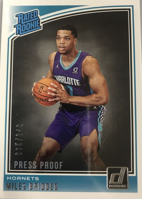 Miles Bridges 2018 Donruss #172 Press Proof Silver /349 Rookie SGC 9.5