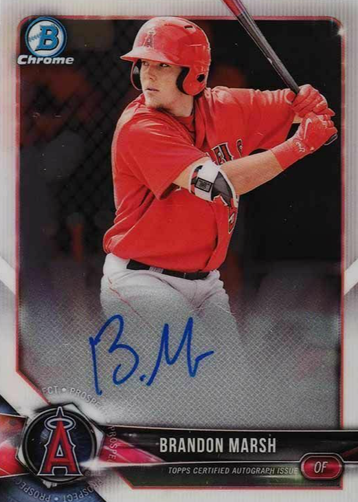 Brandon Marsh 2018 Bowman #BCPA-BM Chrome Prospect Auto 