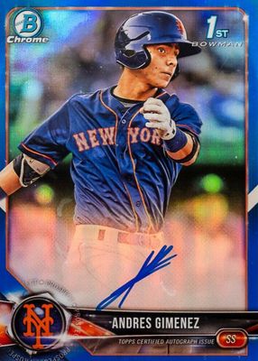 2018 Bowman #CPA-AG Chrome Prospect Auto - Blue Refractor /150 (1st)