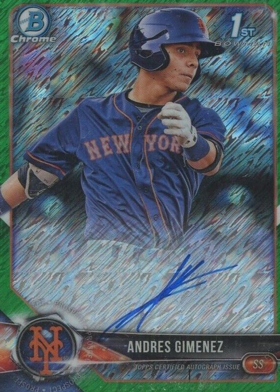 2018 Bowman #CPA-AG Chrome Prospect Auto - Green Shimmer Refractor /99 (1st)