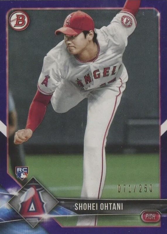 Shohei Ohtani 2018 Bowman #49 Purple /250 Rookie BGS 9