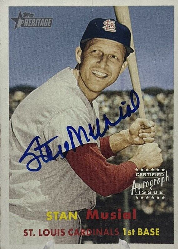 Stan Musial 2006 Topps Heritage #ROA-SM Real One Autographs BGS 9