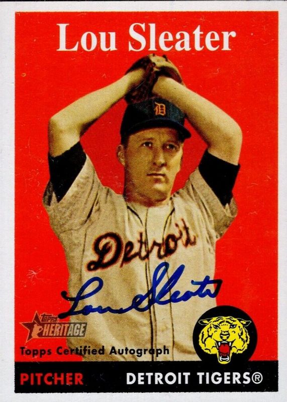 Lou Sleater 2007 Topps Heritage #ROA-LS Real One Autographs PSA 10