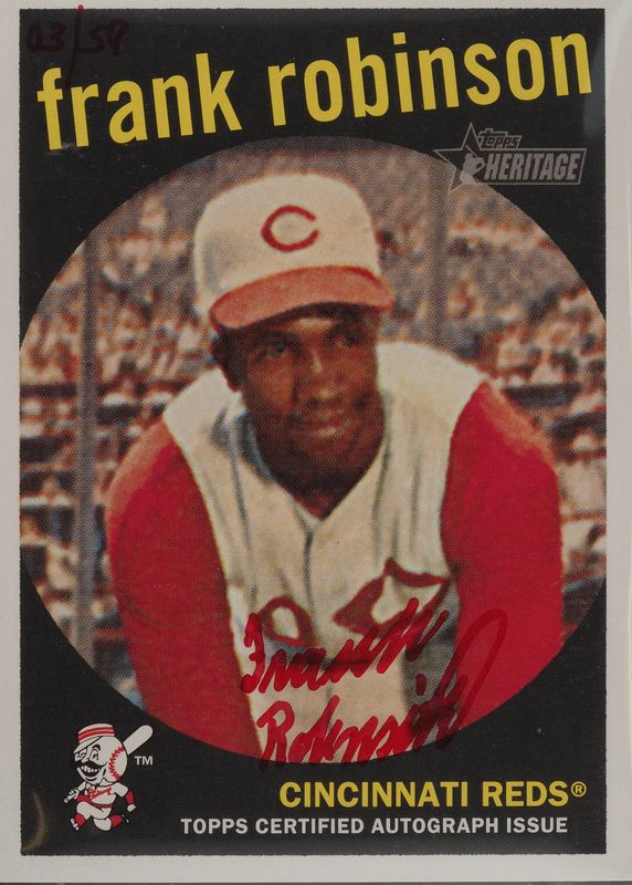 Frank Robinson 2008 Topps Heritage #ROA-FR Real One Autographs - Red Ink /59 PSA 10