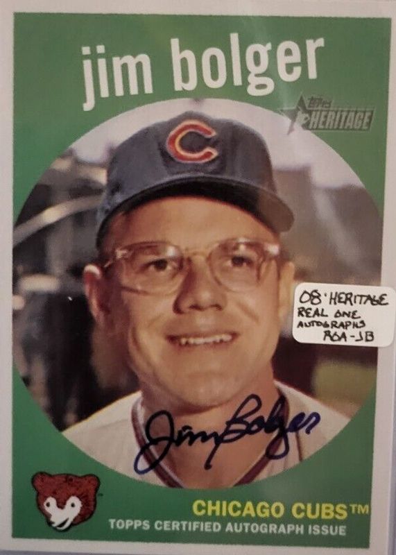 Jim Bolger 2008 Topps Heritage #ROA-JB2 Real One Autographs SGC 9