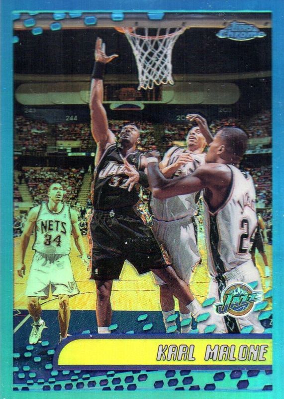 Karl Malone 2001 Topps Chrome #120 Refractor PSA 8