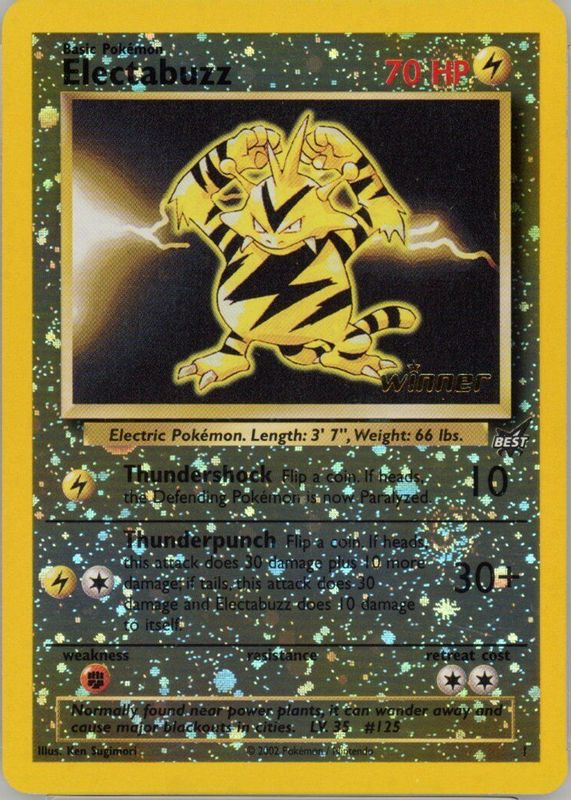 Electabuzz 2003 Best of Game #1 Reverse Holo (Winner) BGS 9.5